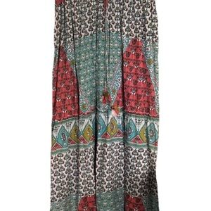 Z & L Europe Anthro Floral Patchwork Maxi Dress XS Festival Flowy Paisley
